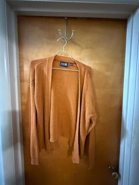 Patsey,s place Open-Front Knit Cardigan - Rust Orange